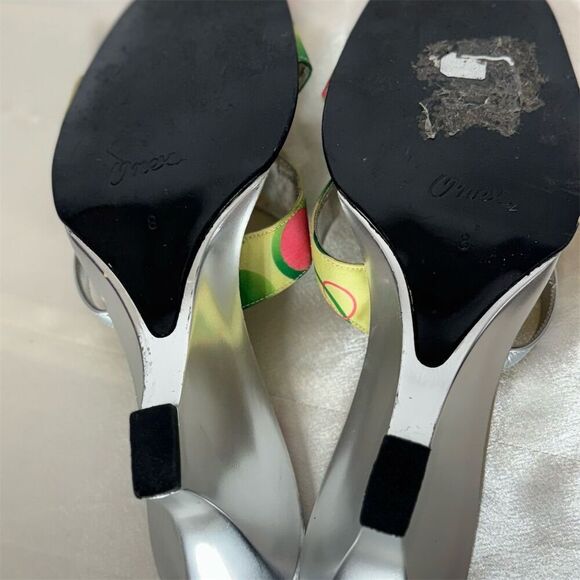 Onex Sandals Size 8 Polka Dot Wedge Heels Retro Y2K Slip On Multicolor - Picture 5 of 8